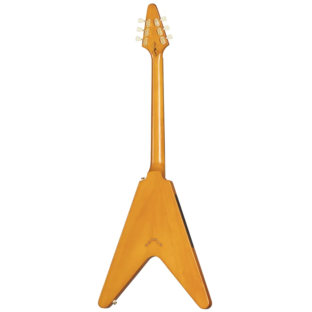 Epiphone 1958 Korina Flying V White Pickguard Left-Hand (Aged Natural) inc Hard Case