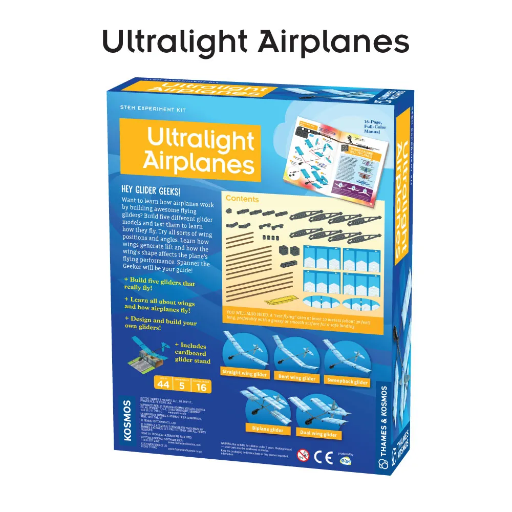 Fun & Educational Engineering 3-Pack. Ultralight Airplanes, Rubber Band Racers, and Solar-Powered Rovers