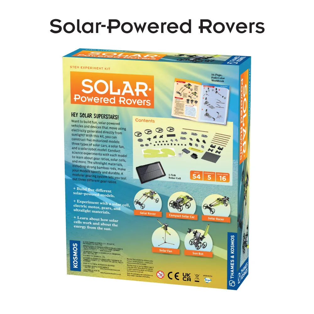 Fun & Educational Engineering 3-Pack. Ultralight Airplanes, Rubber Band Racers, and Solar-Powered Rovers
