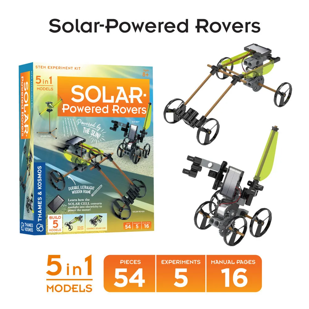 Fun & Educational Engineering 3-Pack. Ultralight Airplanes, Rubber Band Racers, and Solar-Powered Rovers