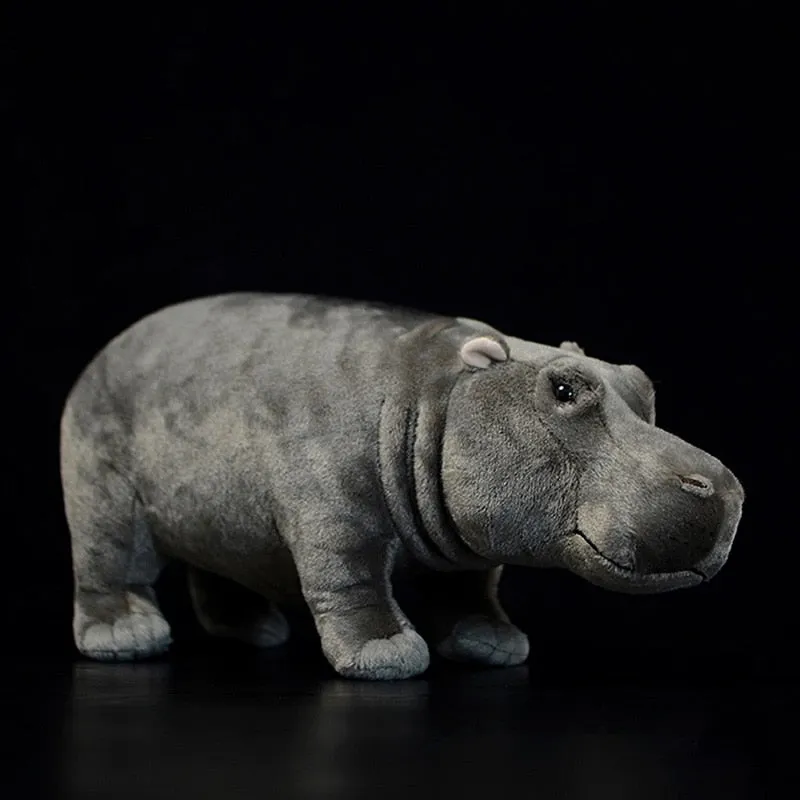 Grey Plush Hippo Stuffed Toy