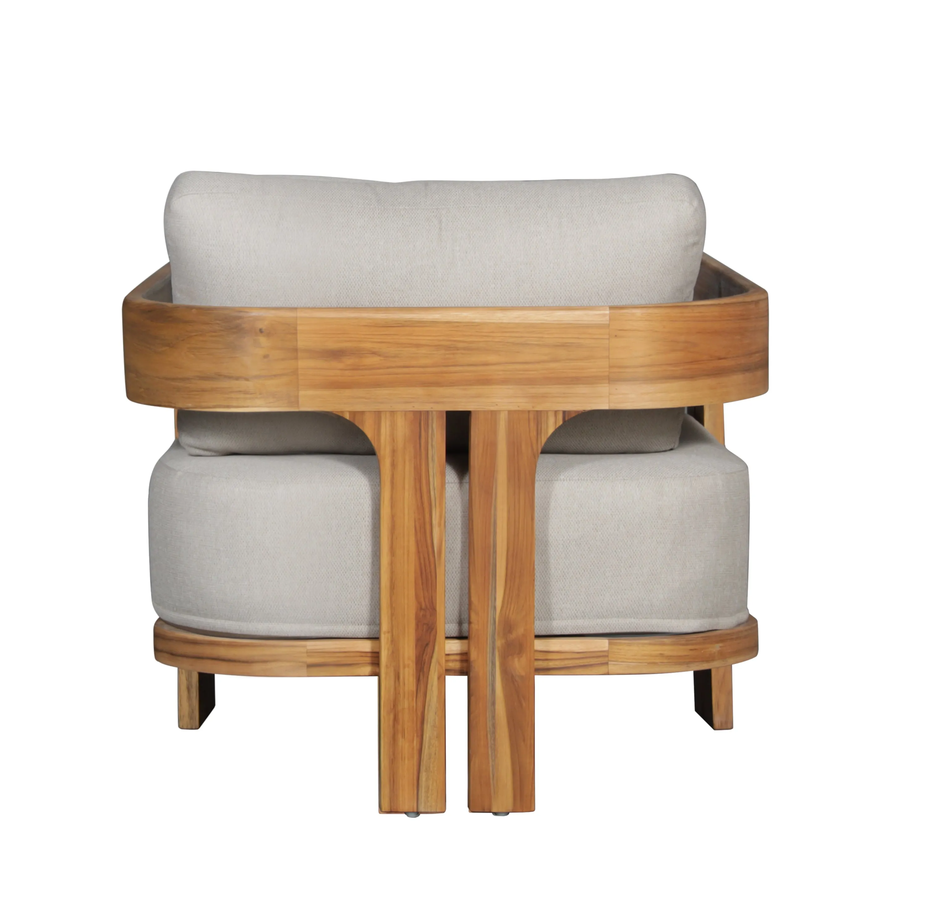Paradiso Outdoor Solid Teak Wood Chair - Grey fabric