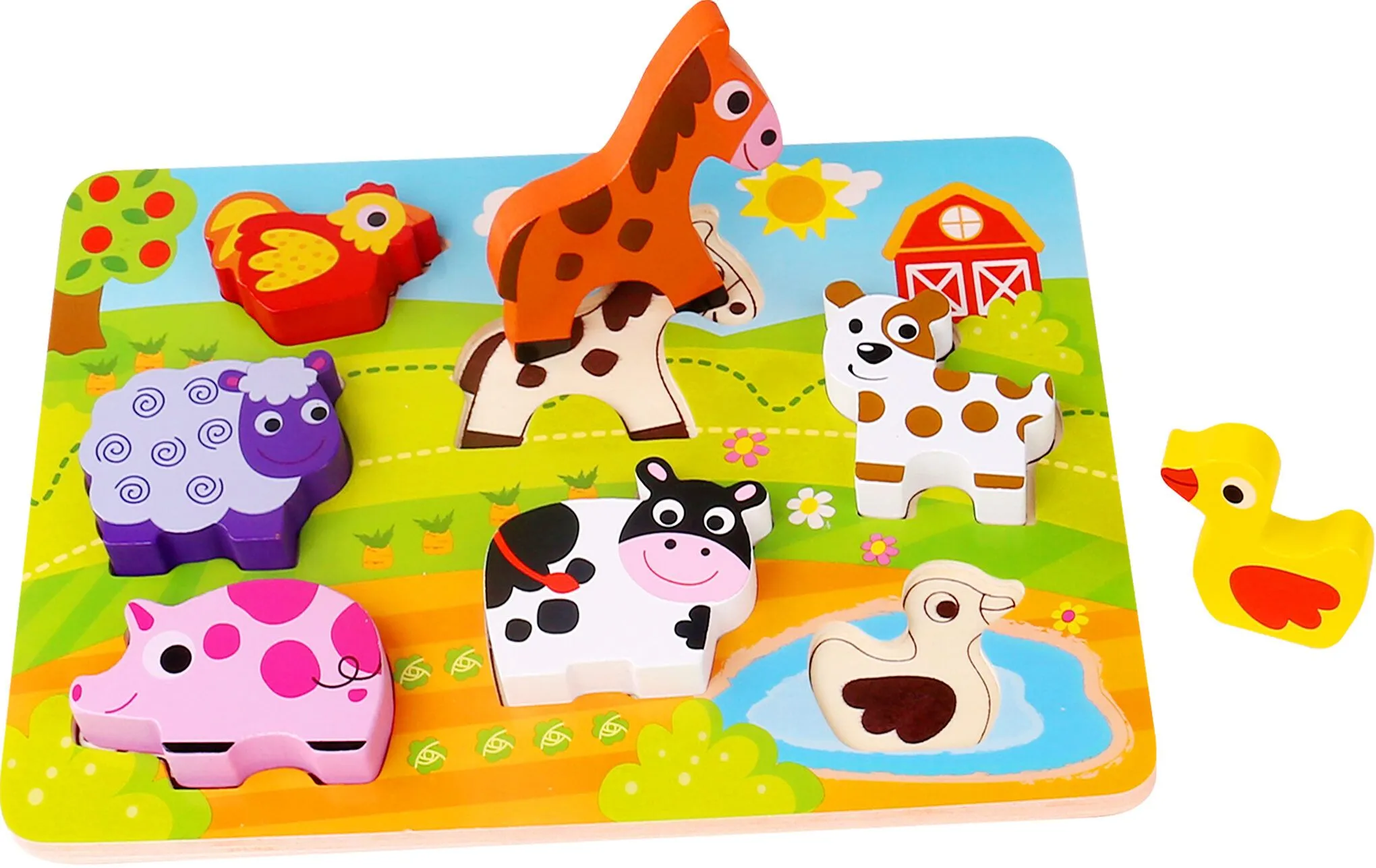 Wooden Animals Puzzle - 8 Piece Chunky Farm